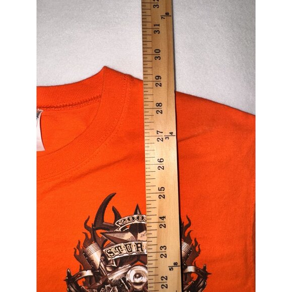 Gildan Orange Sturgis 2005 Sleeveless Shirt XL Graphic Tee Cotton - Picture 7 of 12